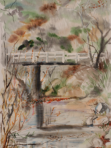 Montecito creek watercolor